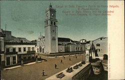 Square of Joao Franco and The Cathedral of Ponta Delgada San Miguel, Azores Postcard Postcard