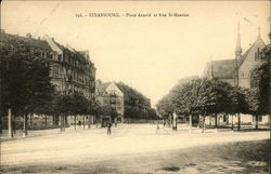 Strasbourg, Place Arnold et Rue St. Maurice Postcard