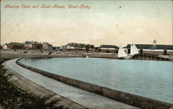 Marine Lake and Boat House West Kirby, England Postcard Postcard