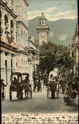 Queen's Road Central and Clock Tower Postcard