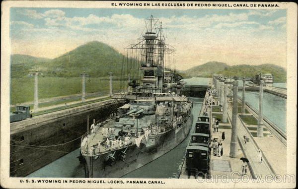 U.S.S. Wyoming in Pedro Miguel Locks, Panama Canal