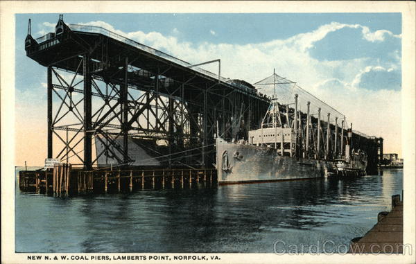 New N. & W. Coal Piers, Lamberts Point Norfolk Virginia