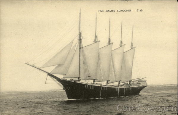 5 mast sailboat