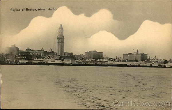 Skyline of Boston, Mass., Harbor Massachusetts