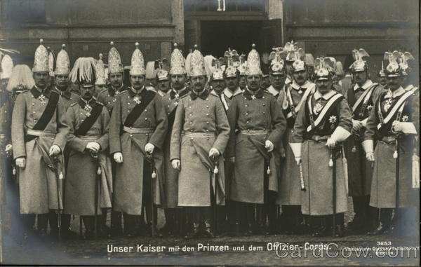 Unser Kaiser mit den Prinzen und dem Offizier Corps