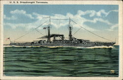 USS Dreadnought Tennessee Postcard