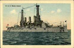 U.S.S. Rhode Island Battleships Postcard Postcard