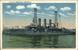 U.S.S. Georgia Battleships Postcard Postcard