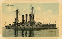 USS Maine Postcard