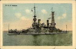 U.S.S. Indiana Battleships Postcard Postcard