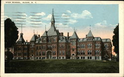 High School Olean, NY Postcard Postcard