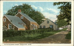 Old Sconset Street Nantucket, MA Postcard Postcard