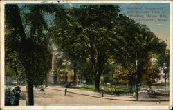 Soldiers Monument and Meeting House Hill Postcard
