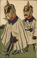 Caricatures of Military Officers Postcard