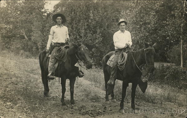 Two Men on Horseback - Cowboys Cowboy Western