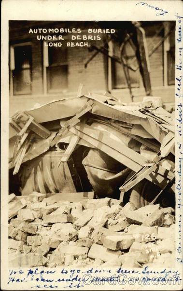 Automobile Buried Under Debris Long Beach California