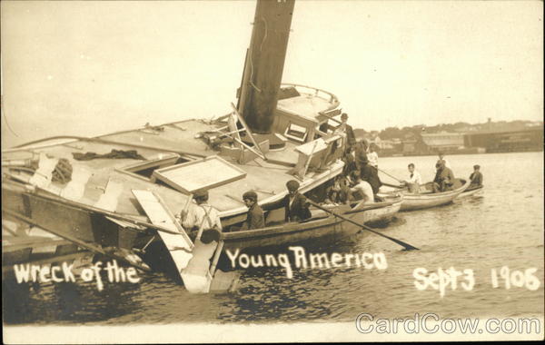 Wreck of the Young America, Sept. 3, 1905 Athens New York
