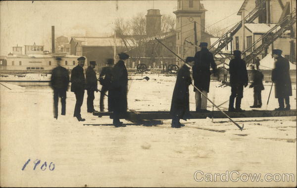 Men Working in the Snow, 1900 Athens New York