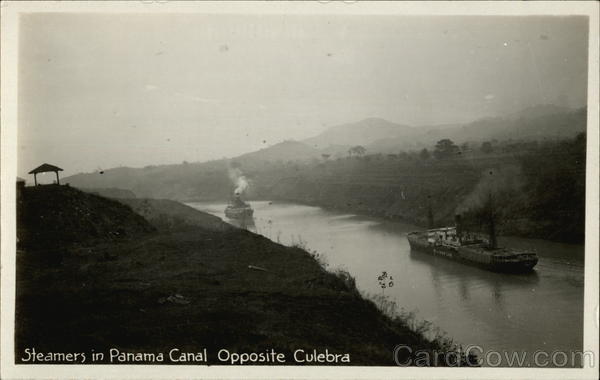 Steamers in Panama Canal Opposite Culebra