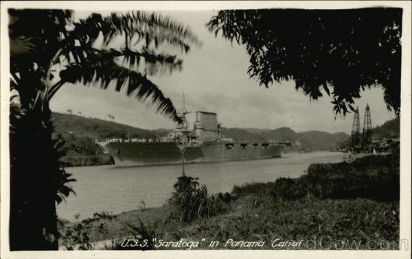 U.S.S. Saratoga in Panama Canal