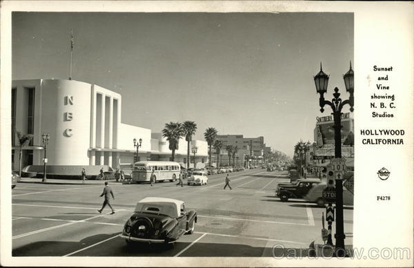 Sunset and Vine Showing N.B.C. Studios Hollywood California