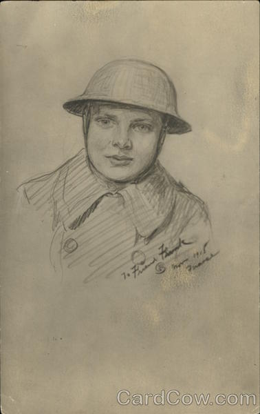 Pencil Drawing of French Soldier World War I