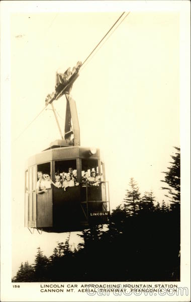 Lincoln Car Approaching Mountain Station Cannon Mt. Aerial Tramway Franconia New Hampshire
