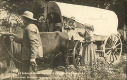 Sara Brown Entering Her Prairie Schooner Postcard