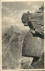 Glacier Point, Half Dome in background Postcard