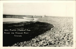 John Martin (Caddoa) Dam Across the Arkansas River Postcard