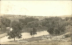 Little Sioux River & Town of Peterson, Iowa Postcard