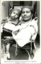 Bellos Exponentes de Raza Indigena del Canton Otavalo Postcard
