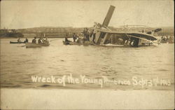 Wreck of the Young America, Sept. 3rd 1905 Postcard