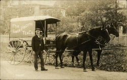 The Union Pacific Tea Co. Delivery Wagon Catskill, NY Horse-Drawn Postcard Postcard