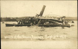 Wreck of the Young America, Sept. 3rd 1905 Postcard