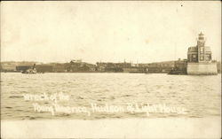Wreck of the Young America, Hudson & Light House Postcard