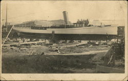 Steamboat Being Built Postcard