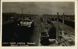 Locks Looking Towards Atlantic Entrance Postcard