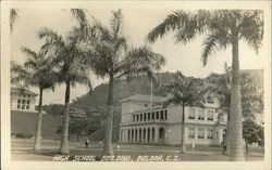 High School Building, Balboa, C.Z Postcard