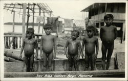 Nude San Blas Indian Boys, Panama Postcard