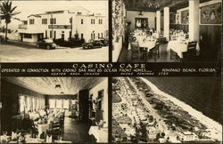 Casino Cafe, Operated in Connection with Casino Bar and 65 Ocean Front Homes Pompano Beach, FL Postcard Postcard