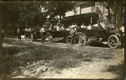 Men in Cars Postcard Postcard