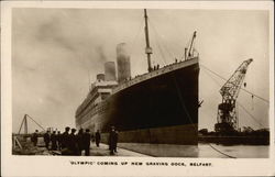 RMS Olympic Coming up New Graving Dock Postcard