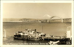 Lake Washington Floating Bridge and Mt. Rainier Seattle, WA Postcard Postcard