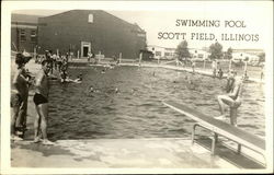 Swimming Pool Scott Field, IL Postcard Postcard