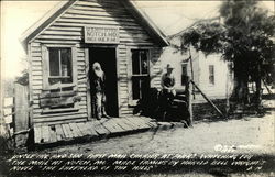 Uncle Ike and Son, First Mail Carrier at Forks, Watching For The Mail Postcard