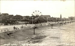 Scene of beach and boardwalk Postcard