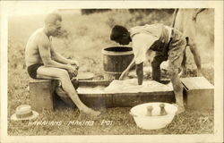 Hawaiians Making Poi Postcard Postcard