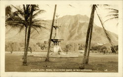 Kapiolani Park - Diamond Head in Background Postcard