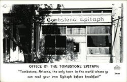 Office of the Tombstone Epitaph Arizona Postcard Postcard